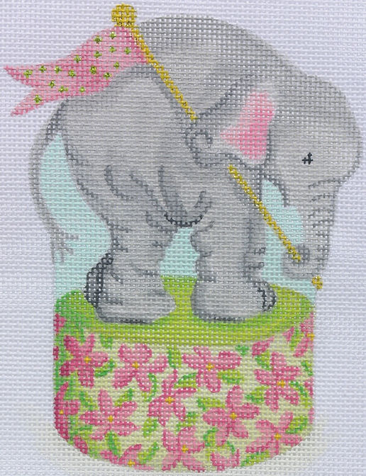 Lilly-inspired Circus Series Mini – Baby Elephant on Floral Drum
