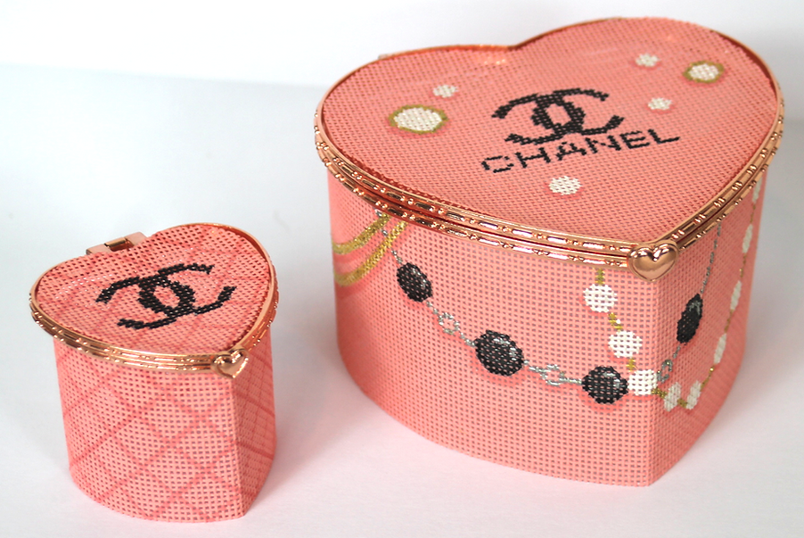chanel pink heart makeup