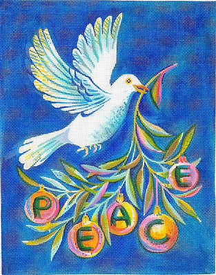 Asta Barrington – Dove w/ Olive Branch & PEACE Ornaments