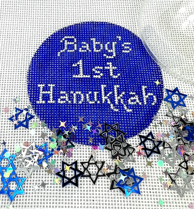 Hanukkah Rounds w/ Clear Dome & Confetti