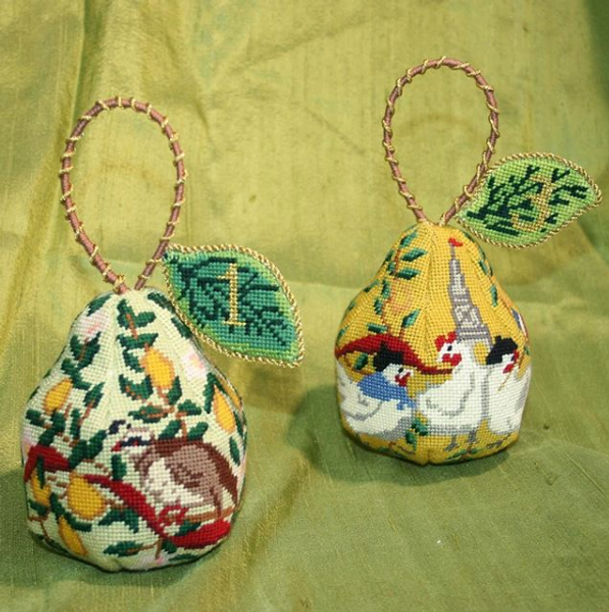 12 Days of Christmas Stuffed Pear Ornament – 1 Partridge in a Pear Tree