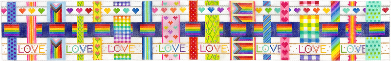 Pride Basket – Woven Ribbons w/ a Rainbow Pride Theme