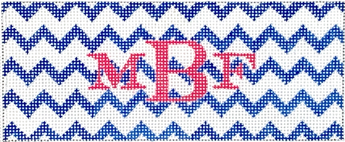 Insert – Zigzag – blue & white w/ red letter
