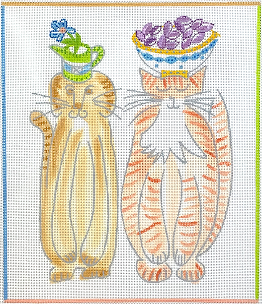 Jilly Walsh – Dog with Watering Can & Cat with Bowl of Candy