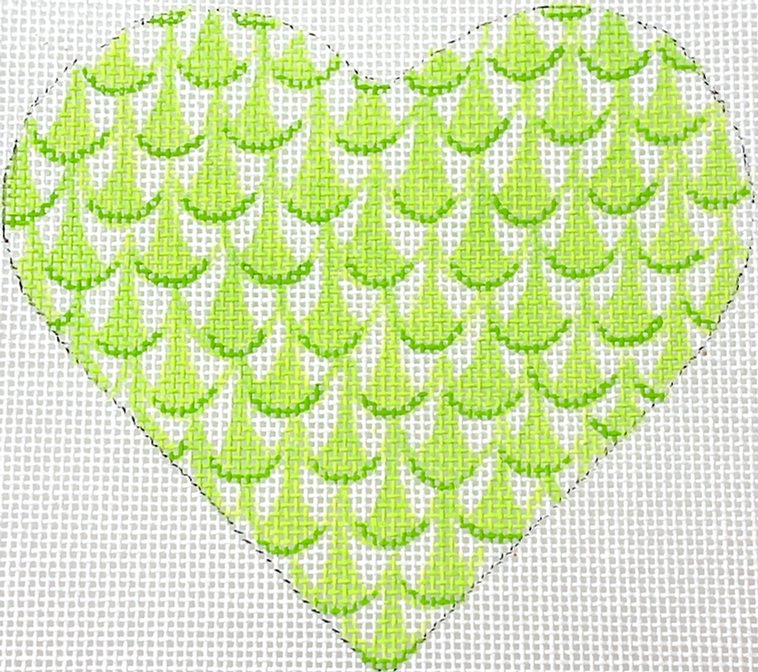Mini Heart – Herend-inspired Fishnet - limes