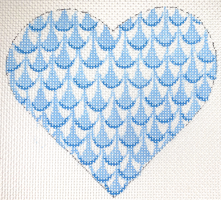Mini Heart – Herend-inspired Fishnet - blues