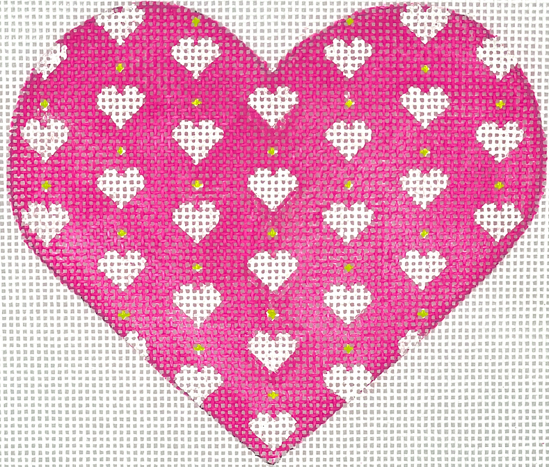 Mini Heart – Mini Hearts on Heart – pinks & lime