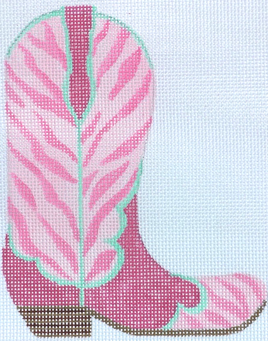 Cowgirl Boot – Pink Zebra (pointing right)