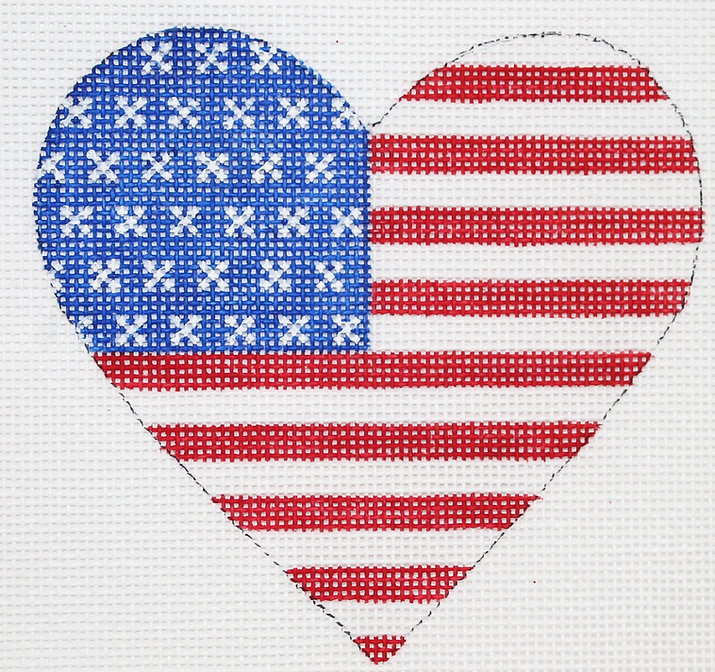 Mini Heart – American Flag – red, white & blue