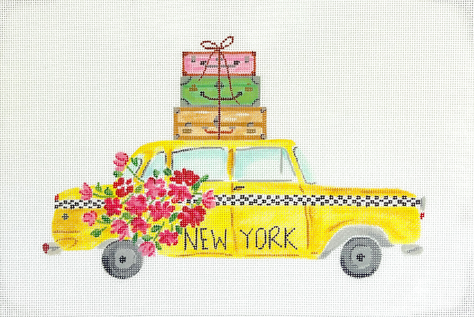 Lindsay Brackeen – New York Yellow Cab w/ Flowers & Suitcases