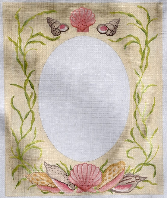 Frame – Large Mixed Shells & Seaweed – on sand