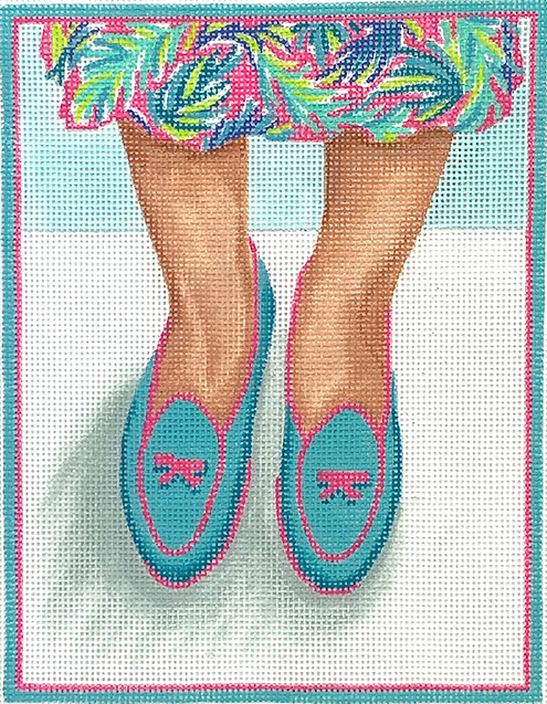 Here’s Looking At Shoe – Belgian Loafers w/ Lilly Dress – turquoise & hot pink