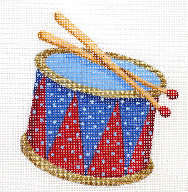 Mini Patriotic Drum – reds, blues, tans & gold