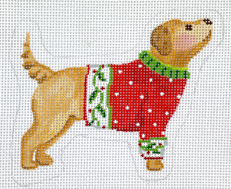 Sally Eckman Roberts – Yellow Dog in Red Sweater