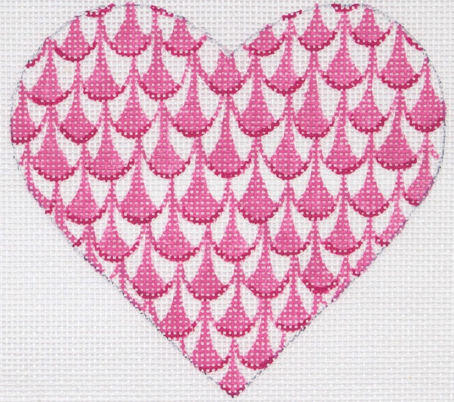 Mini Heart – Herend-inspired fishnet – raspberry