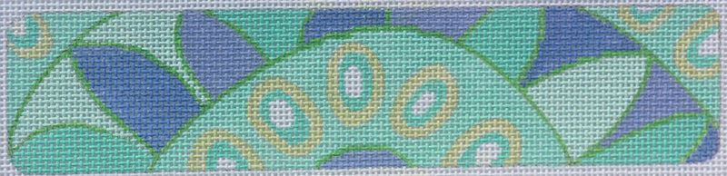 Cuff/Bookmark – Pucci-inspired Waves & Dots – turquoise, periwinkle, green