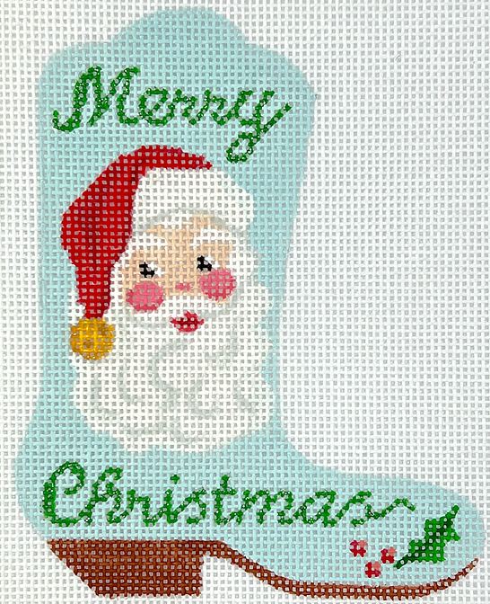 Mini Cowgirl Boot – “Merry Christmas” Santa