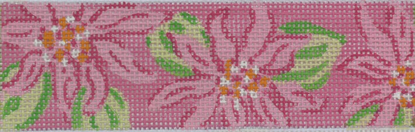Belt – Lilly-inspired Dahlias – hot pinks & limes on medium pink