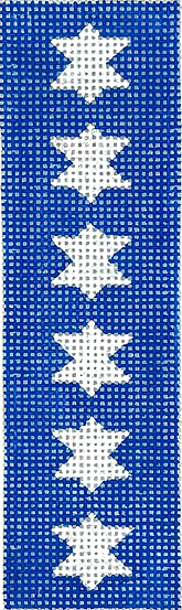 Mezuzah – Sparkly White Stars of David – on deep blue