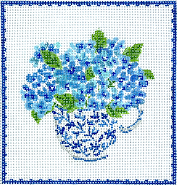 Lindsay Brackeen – Single Blue & White Teacup w/ Hydrangeas