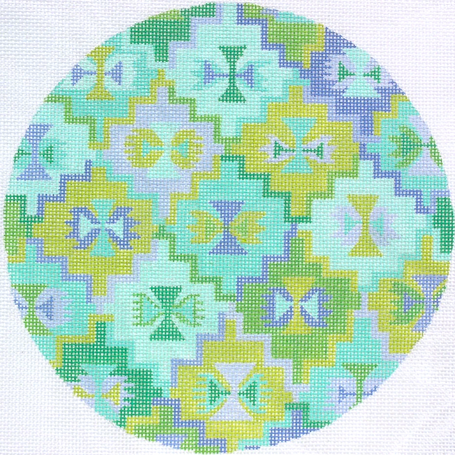 Kilim Round – Caribbean palette