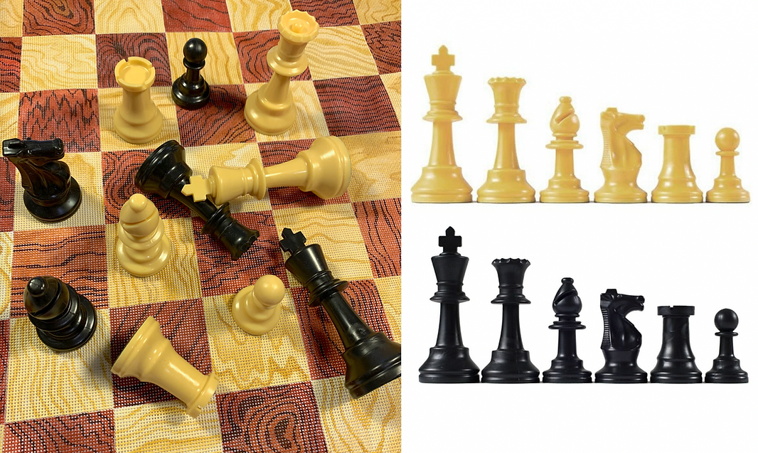 Accessory Set for Chess Board CHB-03 – black & ivory (2 sets of chess pieces)