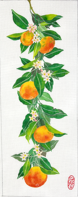 Gabby Malpas – Hanging Oranges with leaves & Orange Blossoms