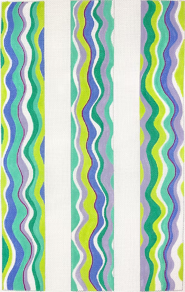 Luggage Straps – Pucci-inspired Wavy Lines – blues, greens, purples