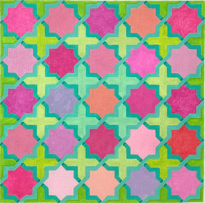 Moroccan Tiles – Crosses & Stars in Bright Pastels