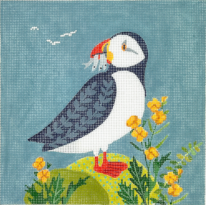 Klara Hawkins – Puffin w/ Fish & Buttercups