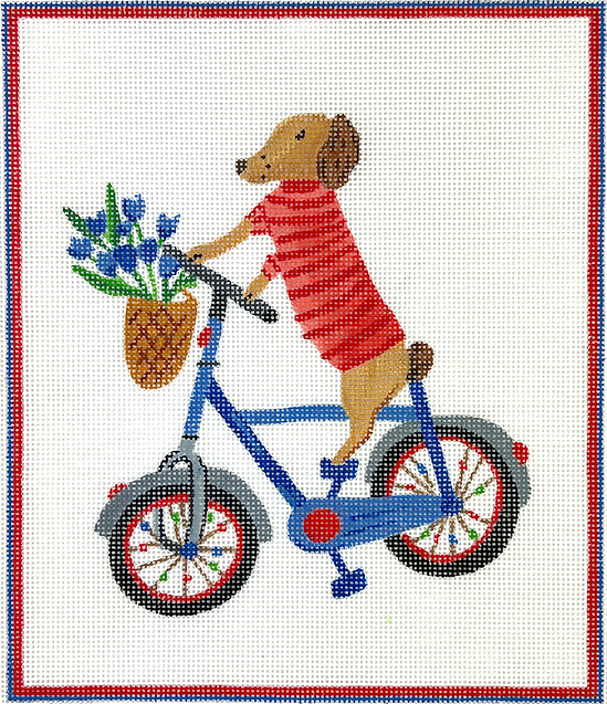 Carolyn Gavin – Dogonit Pup on Blue Bicycle