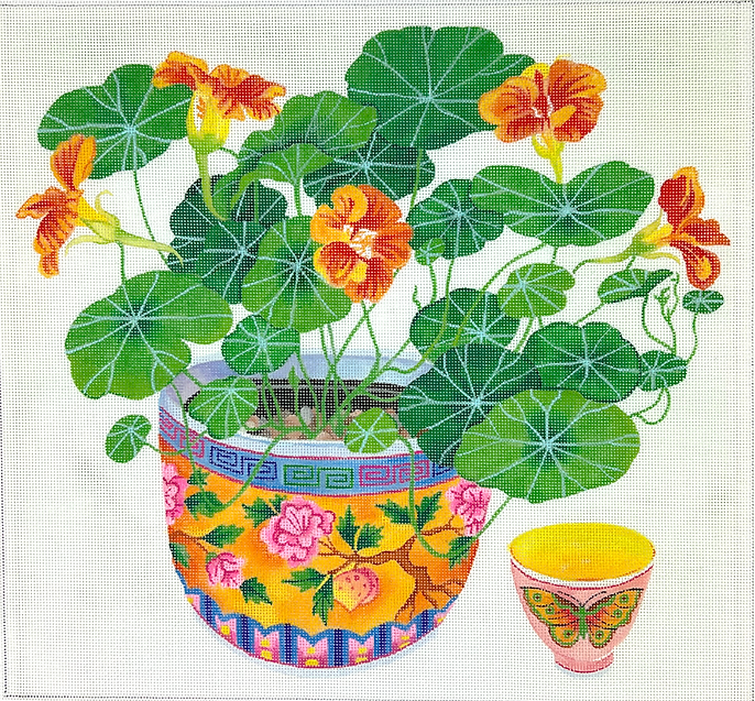 Gabby Malpas – Nasturtiums in Peranakan Bowl w/ Teacup