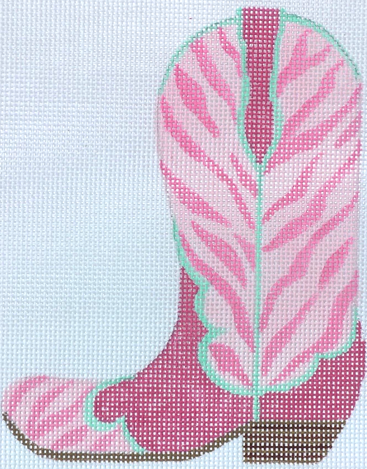 Cowgirl Boot – Pink Zebra (pointing left)