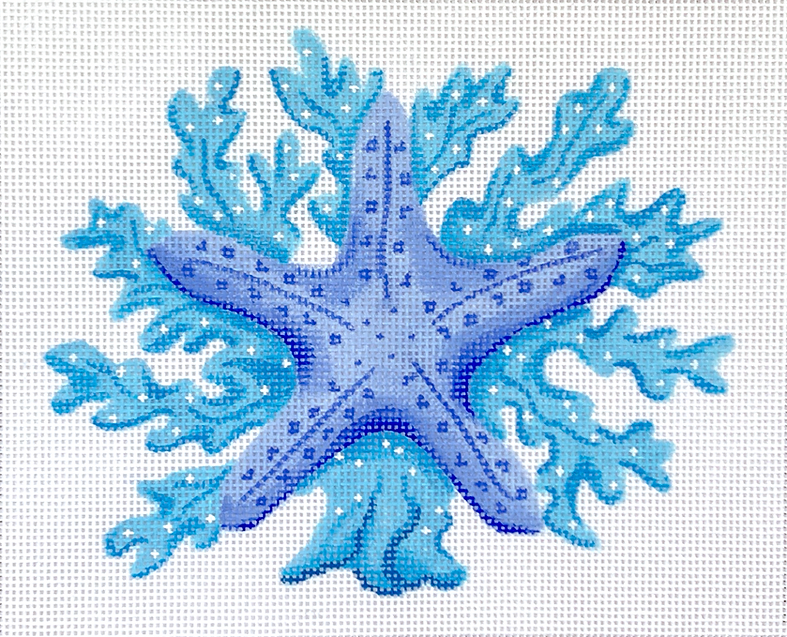 Starfish w/ Coral – in blues