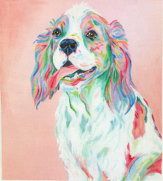 Megan Carn – Cavalier King Charles – on peach