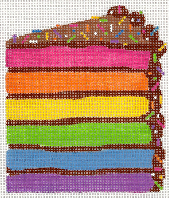 Mini Sweet Treat – Rainbow Layer Cake w/ Chocolate Frosting & Sprinkles