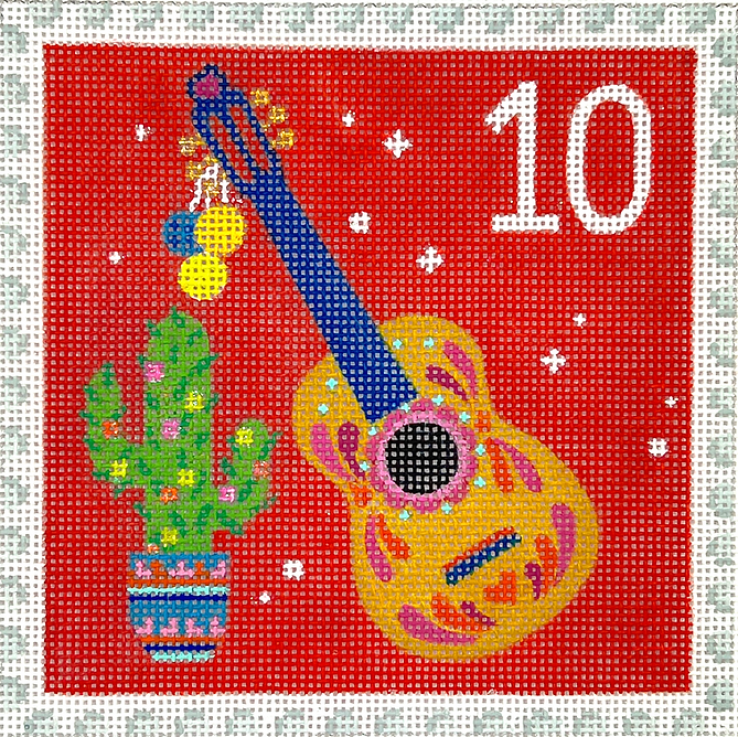 Klara Hawkins – Advent Around the World Stamp #10 – Mexico – Cactus & Guitar