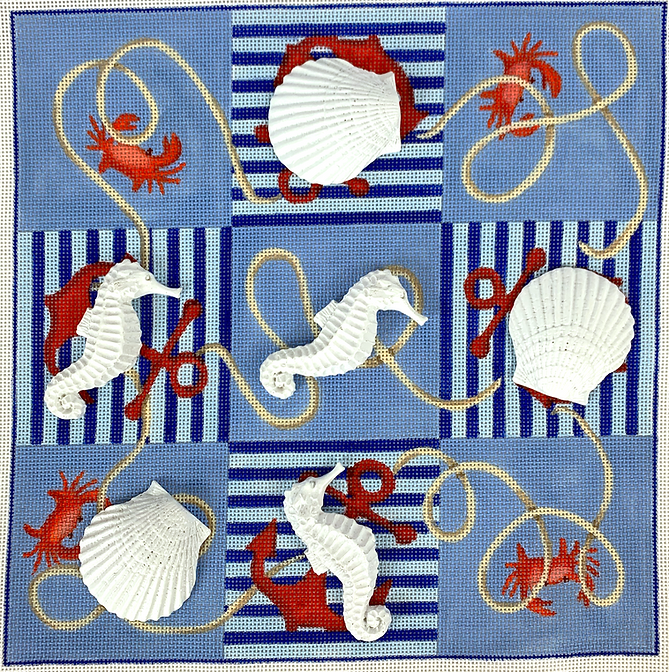 Accessory Set for Tic Tac Toe Board TTT-02 – 5 White Resin Scallops & 5 White Resin Seahorses