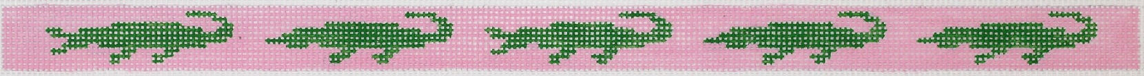 Sunglass Strap – Green Gators on Pink
