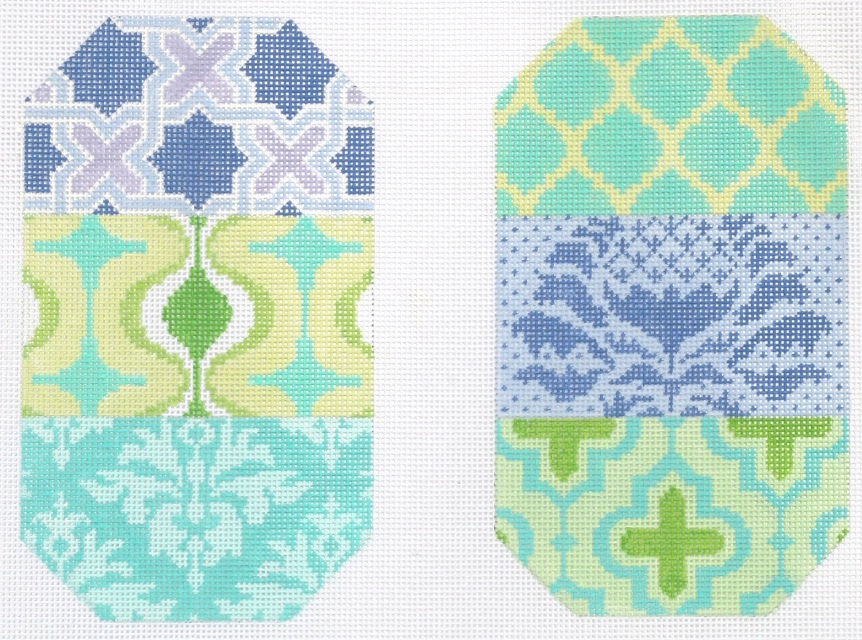 Glasses/ Phone Case – Damask Patchwork – blues & greens (full-size ONLY)
