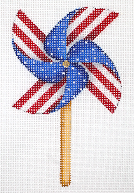 Mini Patriotic Pinwheel – red, white & blue w/ tans