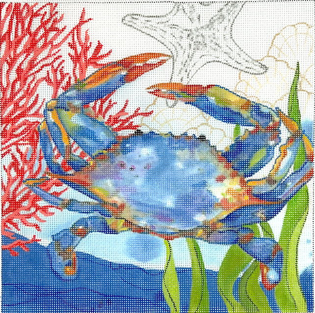 Sally Eckman Roberts – Oceana Crab w/ Coral, Seaweed, Shells & Starfish
