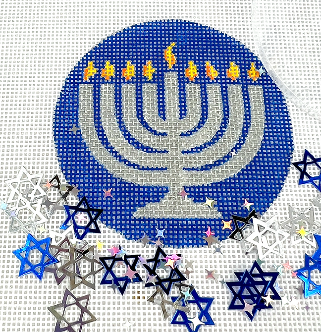 Hanukkah Rounds w/ Clear Dome & Confetti