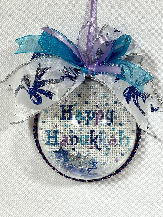 Hanukkah Rounds w/ Clear Dome & Confetti