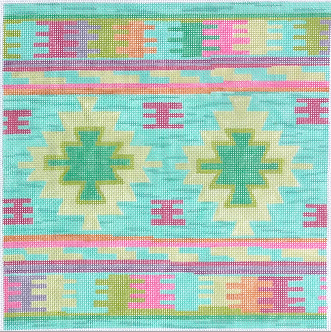 Dhurrie Square w/ Medallions – circus palette