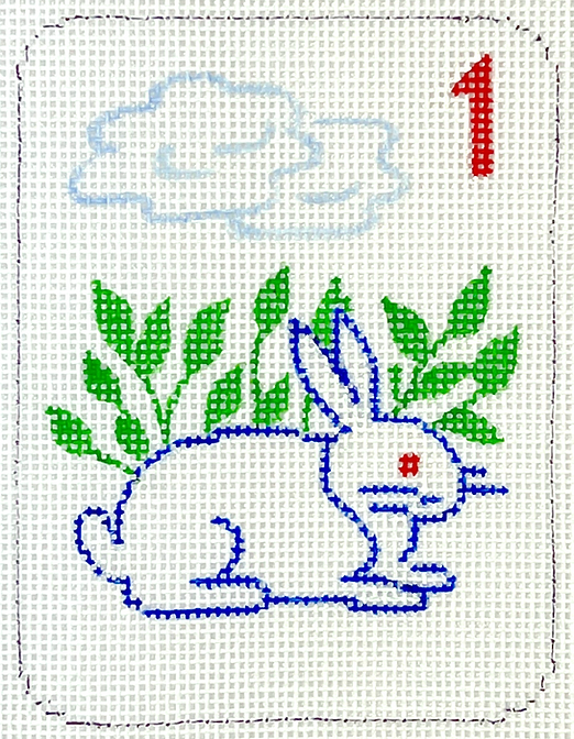 Mini Mahjong Tile – Rabbit — Stitching Fox