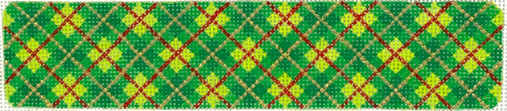 Cuff/Bookmark – Christmas Plaid – greens, red & gold