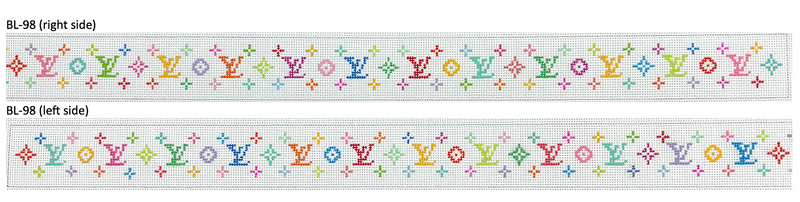 Belt - LV multicolor on white