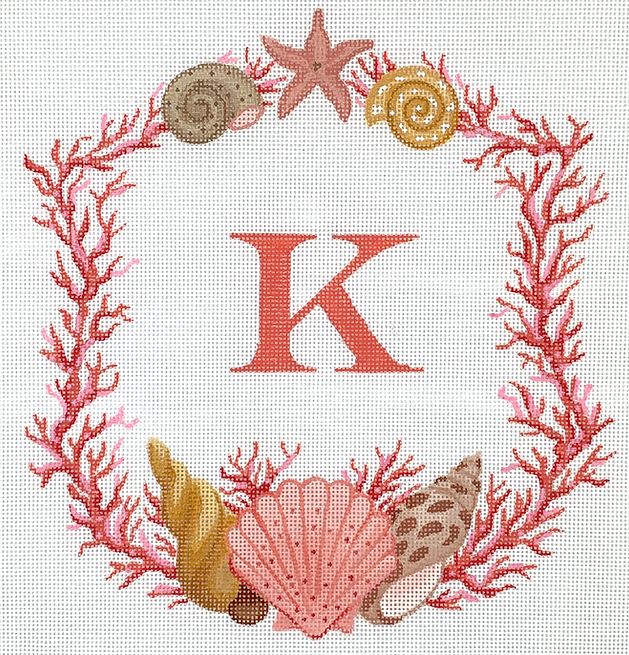 Monogram Crest – Coral & Shells