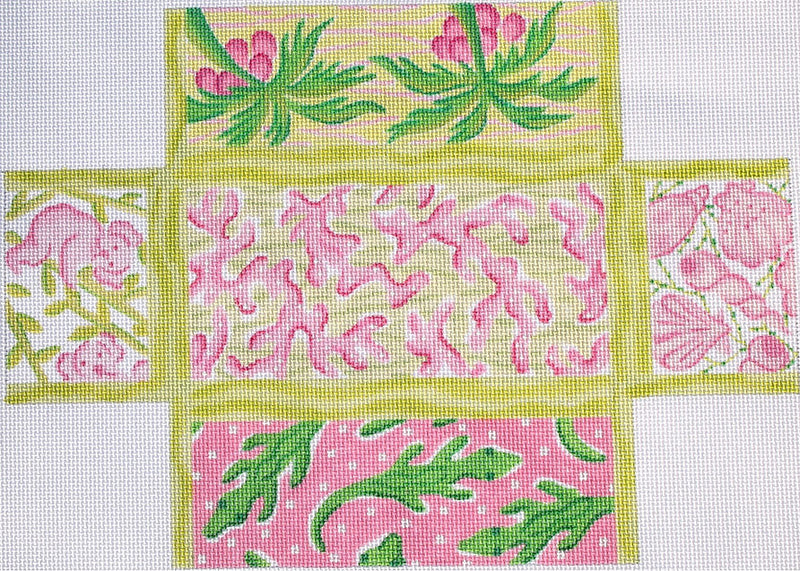 Brick – Lilly-inspired Lattice Patchwork – pinks & greens
